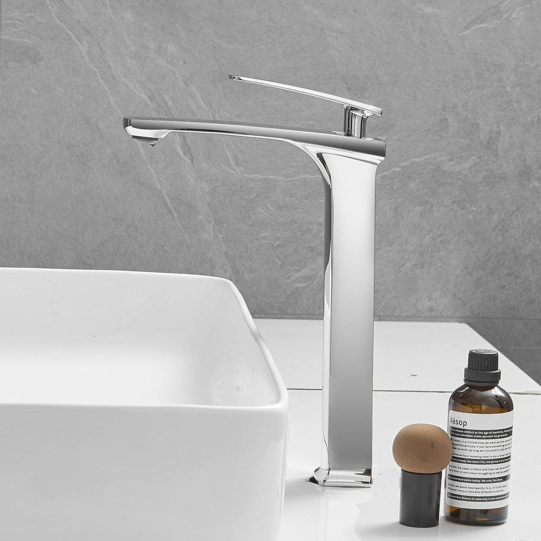 Kelelife Wasserhahn Bad Waschtischarmatur, Einhebel-Badarmatur, Chrom, Hoher Wasserhahnauslauf Polie