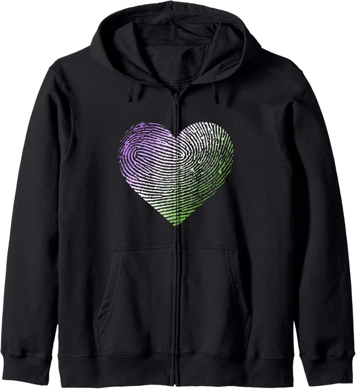 Genderqueeres Herz LGBT Pride CSD Genderqueer Kapuzenjacke