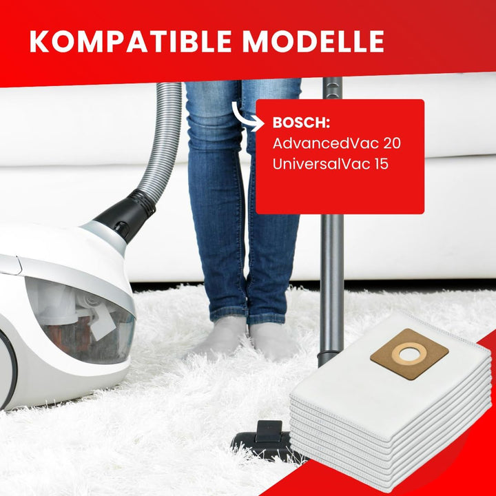 Invest - Staubsaugerbeutel Ersatz, Beutel kompatibel mit BOSCH AdvancedVac 20, BOSCH UniversalVac 15