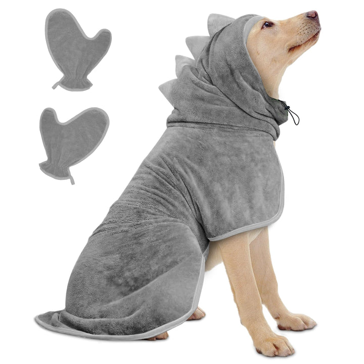 Bademantel für Hunde, Hundebademantel Aus Mikrofaser, Verstellbares Halsband Mit Klettverschluss Sch