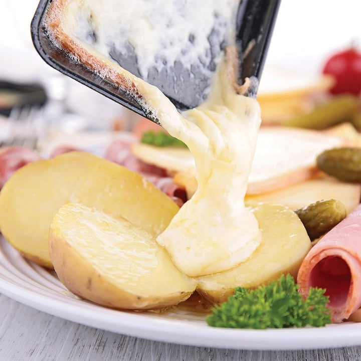 RoDzj Raclette Pfännchen 8 Stück, Raclette Pfännchen Ersatz mit Antihaftbeschichtet Und 8 Schaber Pa