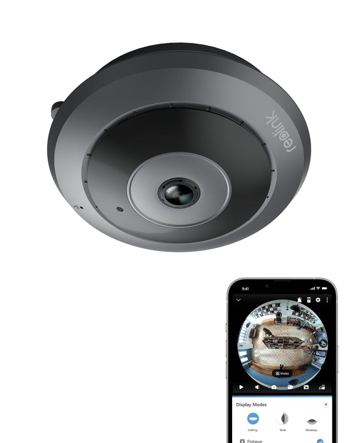 Reolink 6MP WLAN Überwachungskamera Innen, 360° Blick Panorama Fisheye Kamera mit 2,4/5 GHz WLAN, Pe