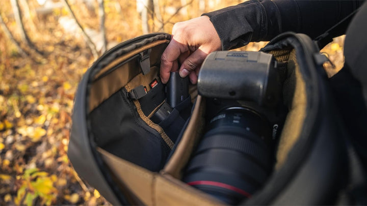 Gomatic Kamera Sling Bag 5L – Kompakte Umhängetasche für DSLR & Systemkamera, Entwickelt mit Peter M