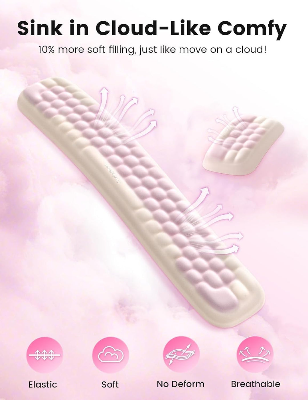 MEATANTY Mauspad Mit Handgelenkauflage &amp; Tastatur Handballenauflage – Ergonomisches Memory-Schaum Se