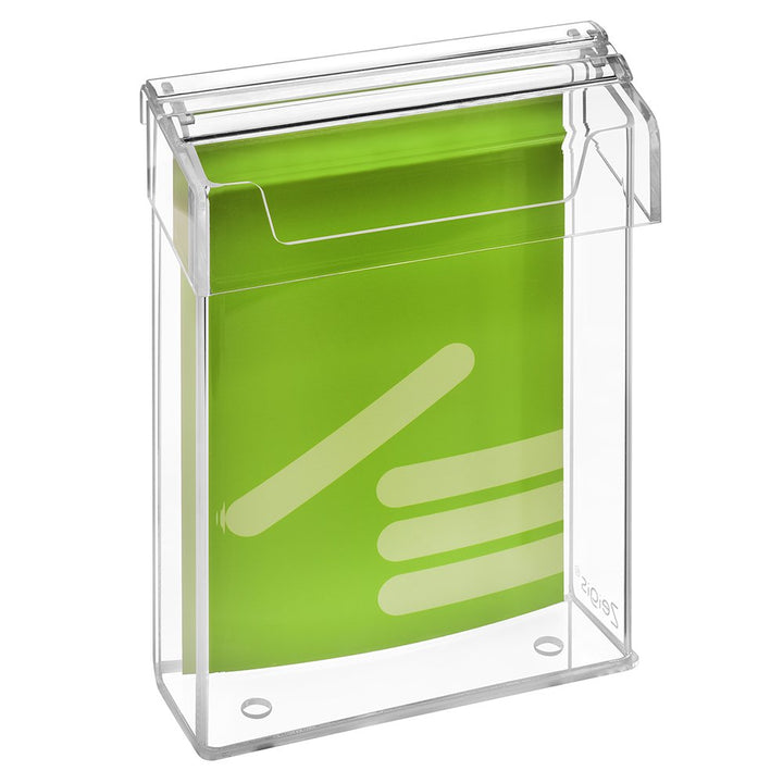 DIN A5 Prospektbox/Prospekthalter/Flyerhalter im Hochformat, wetterfest, für Aussen, mit Deckel, aus