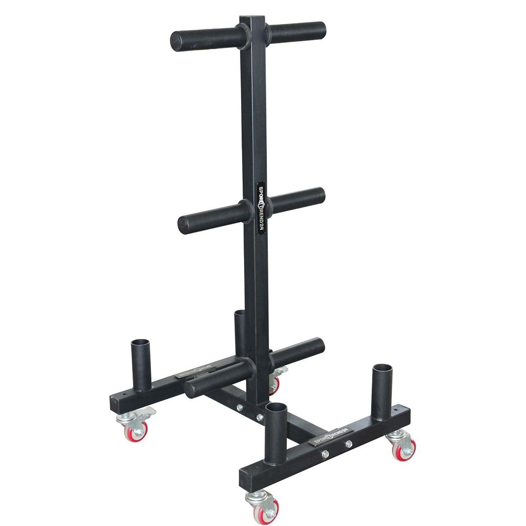 Sporttrend 24® Bumper Plate Rack auf Rollen bis 400kg mit 50mm Scheibenaufnahme | Hantelscheibenstän