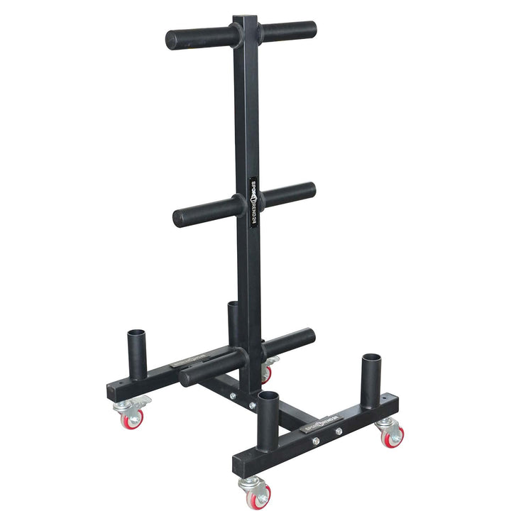 Sporttrend 24® Bumper Plate Rack auf Rollen bis 400kg mit 50mm Scheibenaufnahme | Hantelscheibenstän