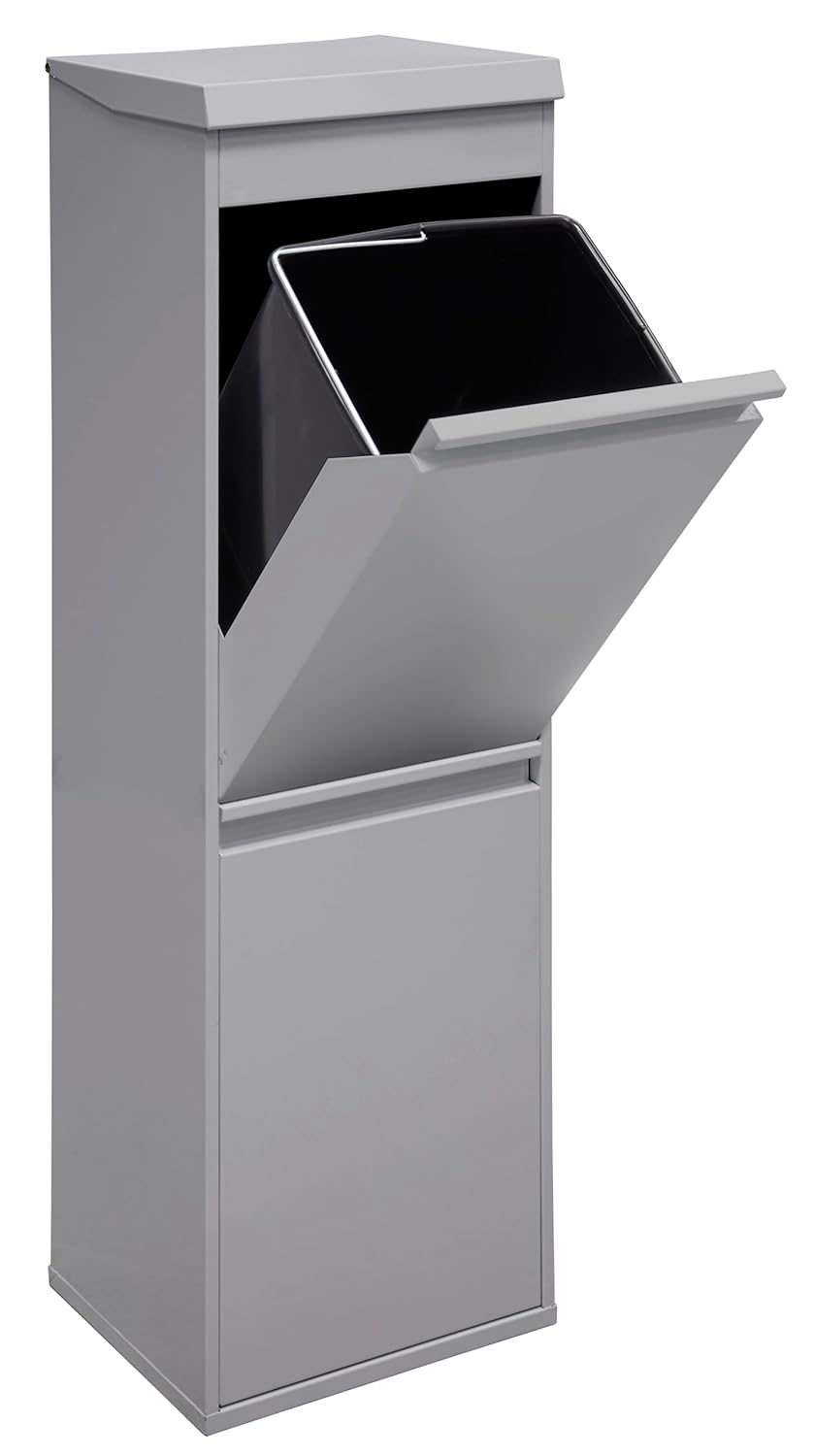 Arregui Top CR222-B Recycling Abfalleimer / Mülleimer aus Stahl mit Aufbewahrungsbox mit Deckel, Mül