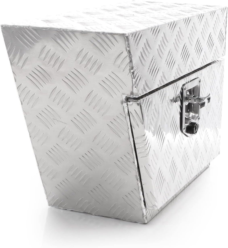 XPOtool Aluminium Unterflurbox Links 60x25x40cm Deichselbox bis 50 Liter Staubox mit 2 Schlüsseln