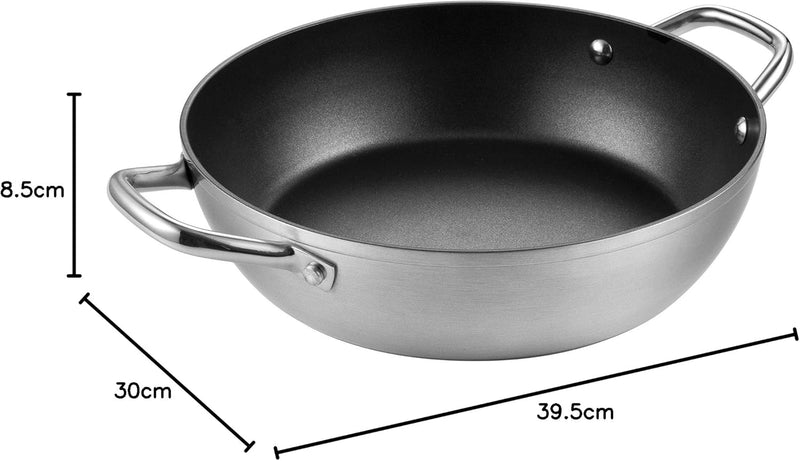 Tescoma 606860 GrandChef Topf mit 2 Griffen, Durchmesser 30 cm, Aluminium, Schwarz, 30 cm