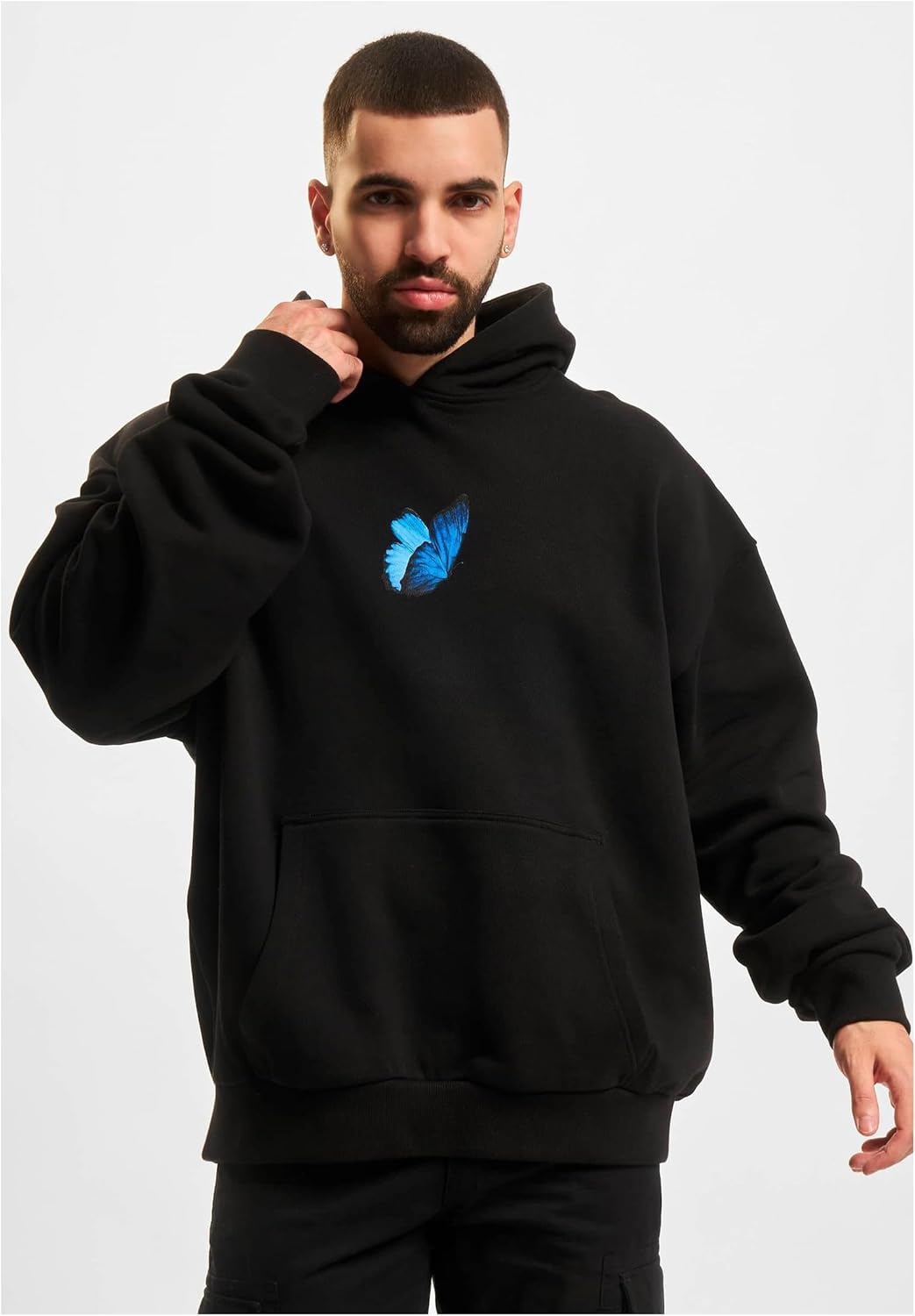 Mister Tee Herren Le Papillon Heavy Oversize Hoody XS Schwarz, XS Schwarz