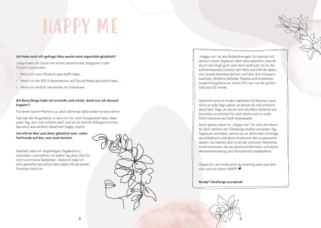 Happy me – Meine 10-Wochen-Tagebuch-Challenge mit Social-Media-Star Cali Kessy, Gebundenes Buch