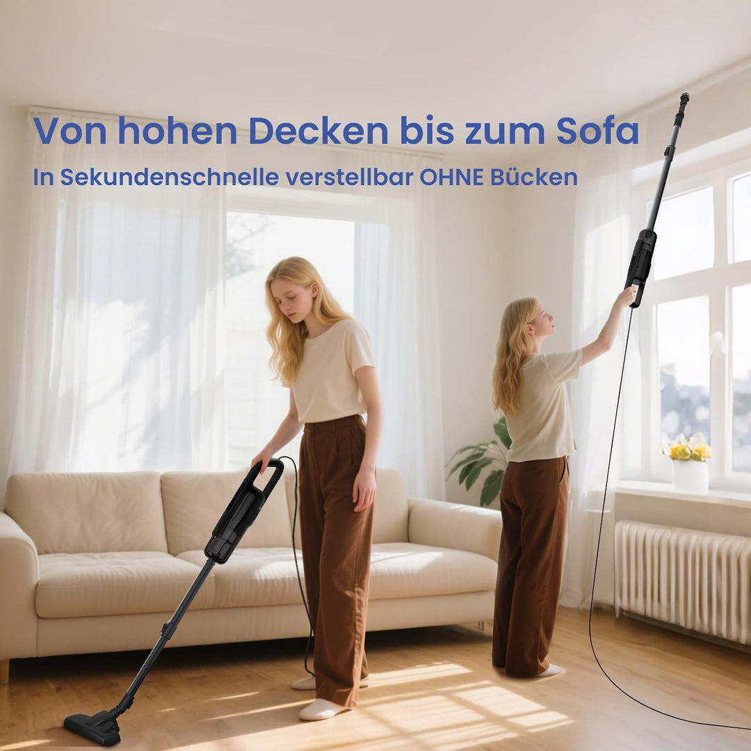 VersLife C8PRO Staubsauger mit Kabel, 30000Pa/600W stielstaubsauger mit Kabel, 6-in-1 Handstaubsauge