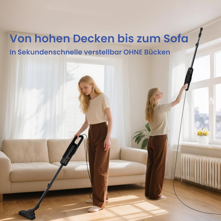 VersLife C8PRO Staubsauger mit Kabel, 30000Pa/600W stielstaubsauger mit Kabel, 6-in-1 Handstaubsauge
