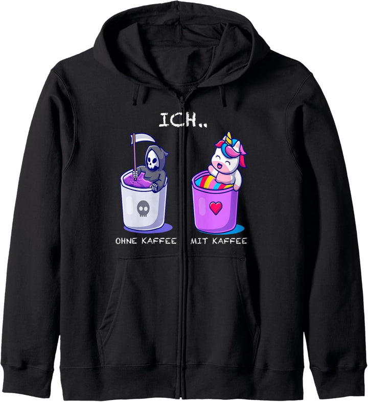 Ich ohne Kaffee - Design Kaffeetrinker Kaffeejunkie Kapuzenjacke