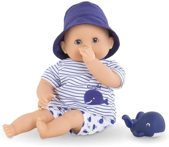 Corolle - Meine erste Puppe, Babybadezimmer, 30 cm, ab 18 Monaten, mit Badespielzeug Wal, 9000100670