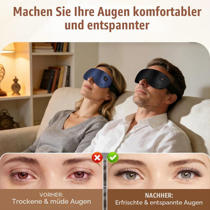 Wärmebrille, Wärmbrille kabellos Augenmaske Wärmend 3 Stufen Wiederaufladbar Maske, Schlafmaske, mas