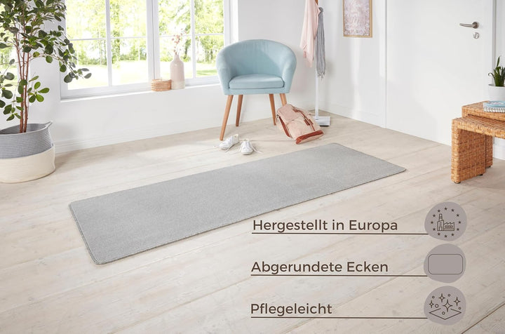 Hanse Home Nasty Läufer – Flauschiger Kurzflor Teppich Einfarbig Unifarben für Esszimmer, Wohnzimmer