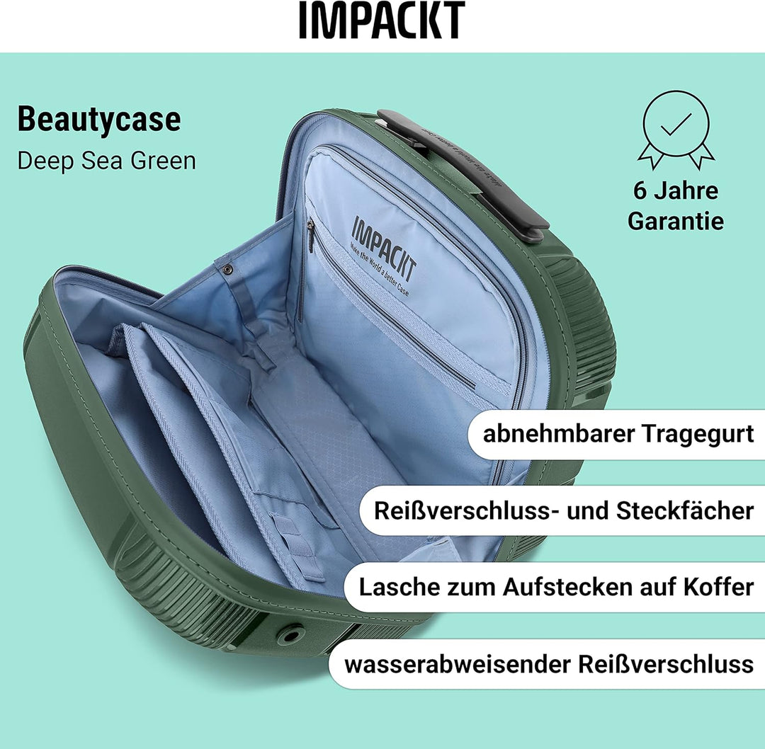 IMPACKT IP1 Handgepäck Kosmetikkoffer aus recyceltem Material mit 6 Jahren Garantie; nachhaltiges Be