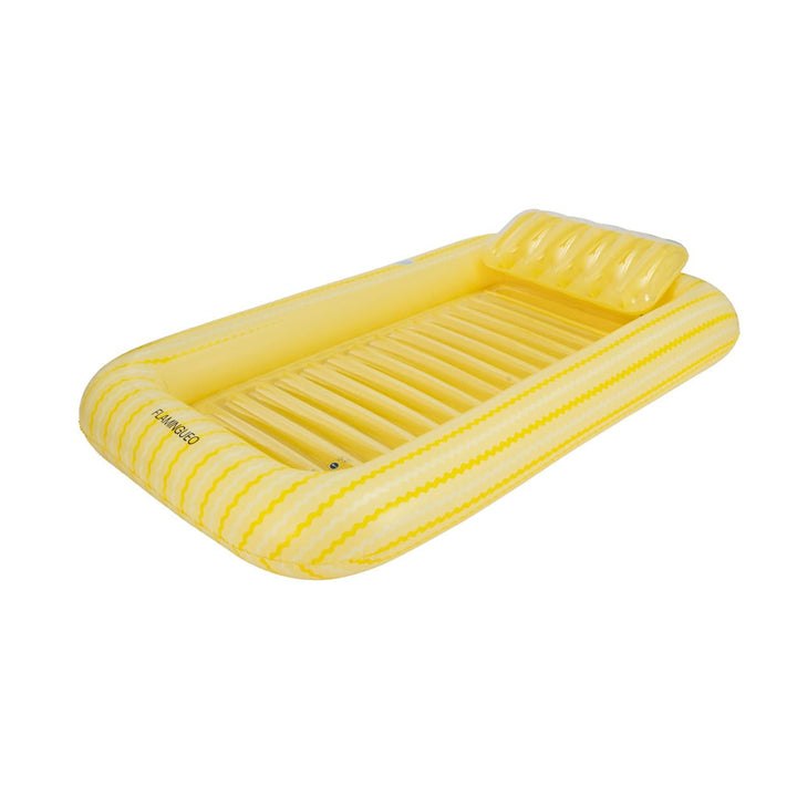 Flamingueo Luftmatratze Pool - Einzel-Tanning Pool - Getränkehalter Inklusive - Strapazierfähiges PV