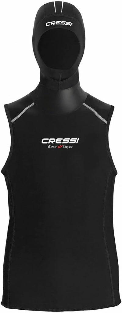 Cressi Base Layer Man 2.5mm - Tauchunterzieher Neopren 2.5mm, Schwarz, für Herren Hood Vest L, Hood