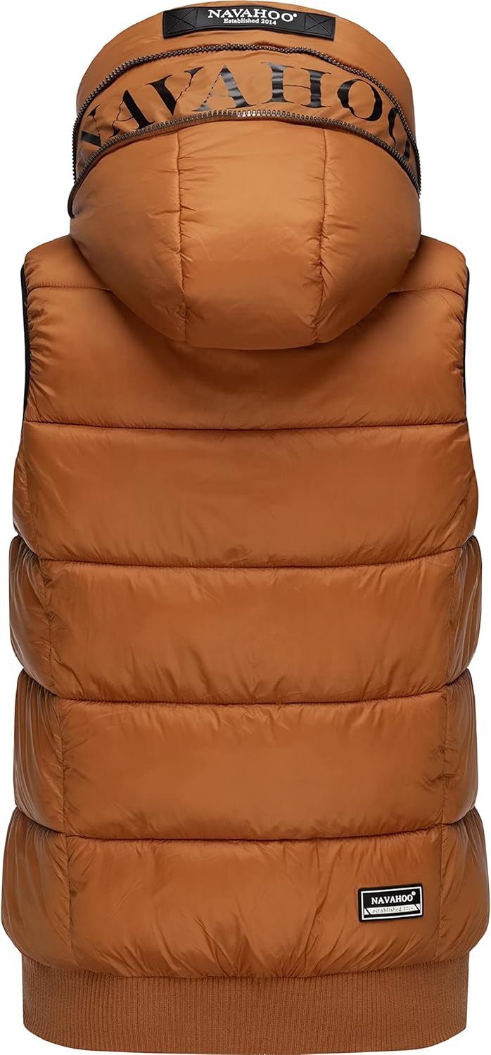 Navahoo Damen Steppweste leichte Outdoor-Weste Übergangsjacke mit Kapuze Kassidy XS-3XL S Rusty Cinn