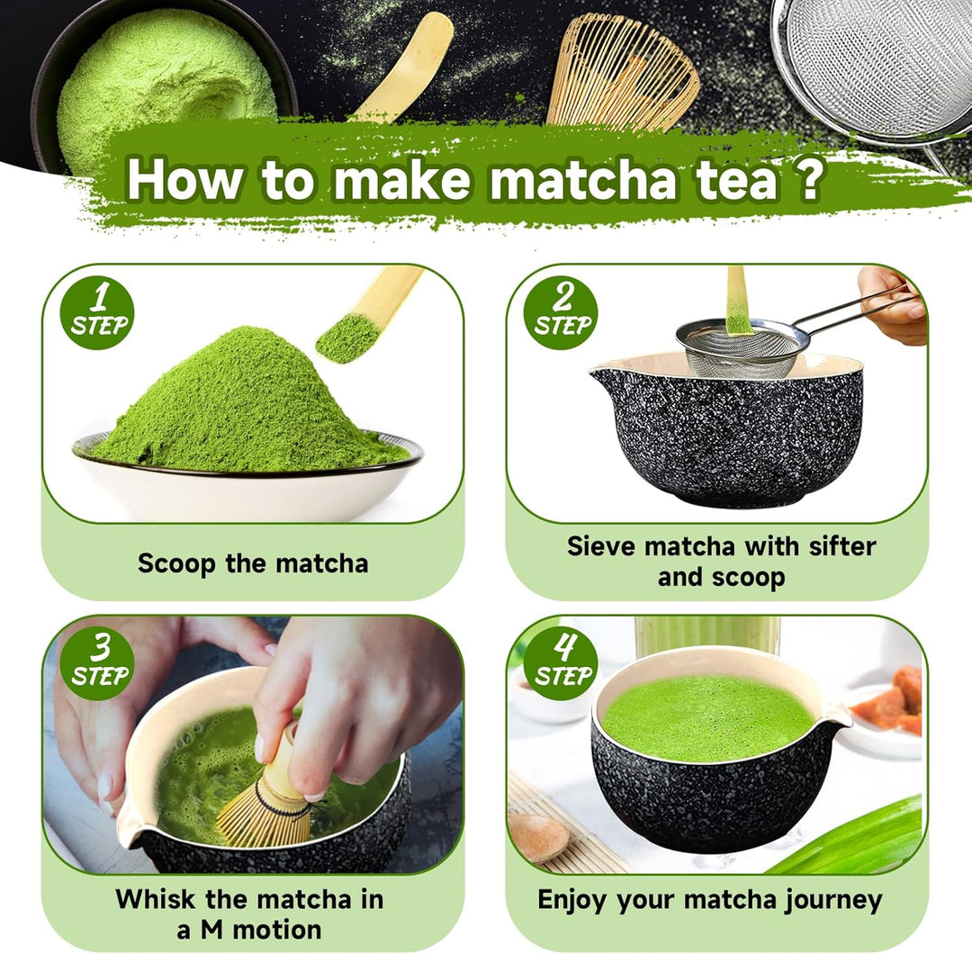 Matcha set, Japanisches Tee-Set, Matcha-Schale, Schaufel, Sieb, Matcha-Besenhalter, Matcha-Besenstän