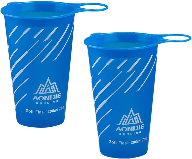 AONIJIE 2 Stück 250ml/350ml/450ml/500ml/600ml Faltbarer BPA frei TPU Trinkflaschen Sportflasche (200