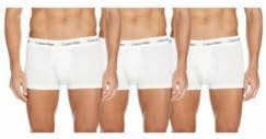 Calvin Klein Herren 3er Pack Boxershorts Low Rise Trunks Unterwäsche M Weiss, M Wei&#xDF;