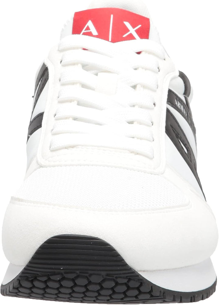 Armani Exchange Herren Rio Side Logo Sneaker 39.5 EU Op White Black, 39.5 EU Op White Black
