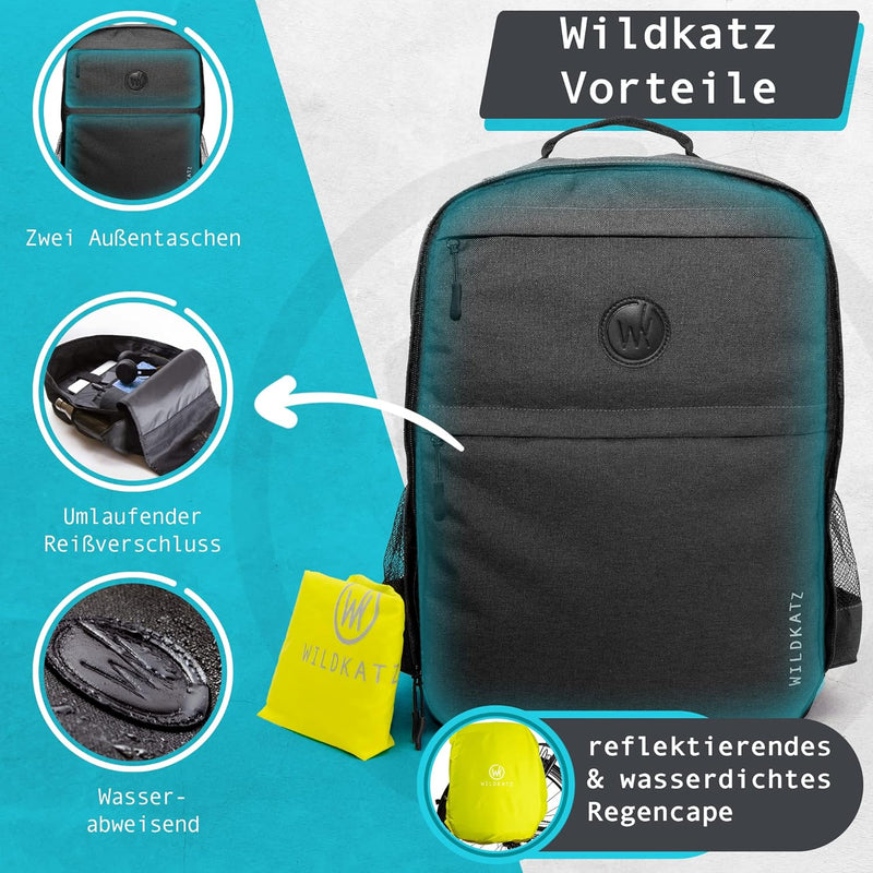 Wildkatz Felis - Fahrradtasche und Rucksack 30 Liter - inklusive wasserdichtem Regencape - Gepäckträ