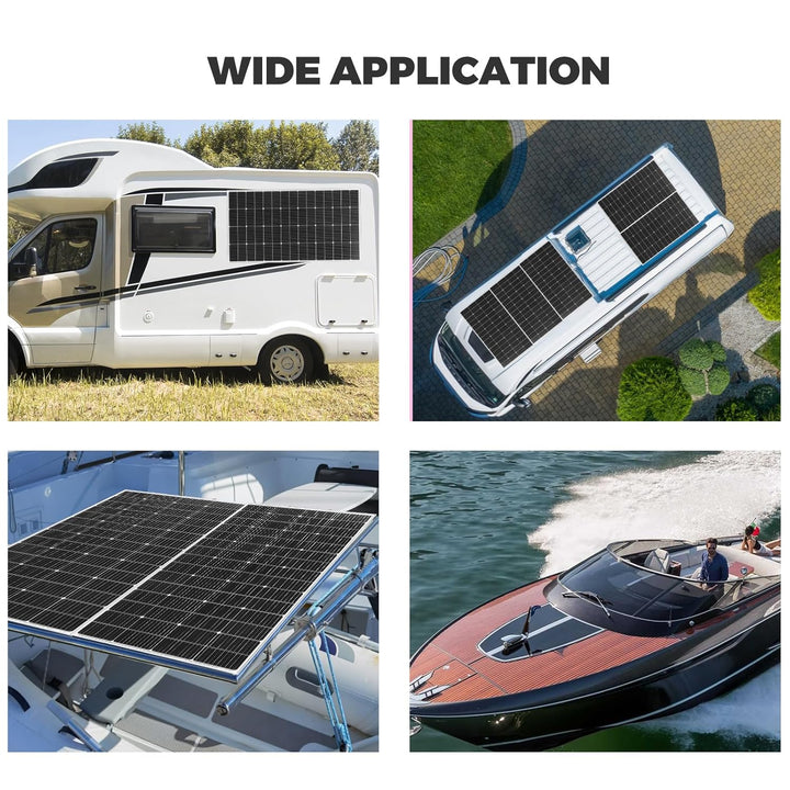 Solarpanel 400W Set Kit 12V, 2 x 200 Watt Solarmodul mit 60A Laderegler, Solaranlage Wohnmobil Kompl