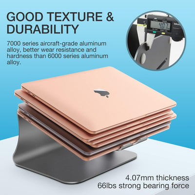 Bestand Aluminiumständer für Laptop und MacBook Desktop für Apple MacBook und alle Laptops Grau (pat