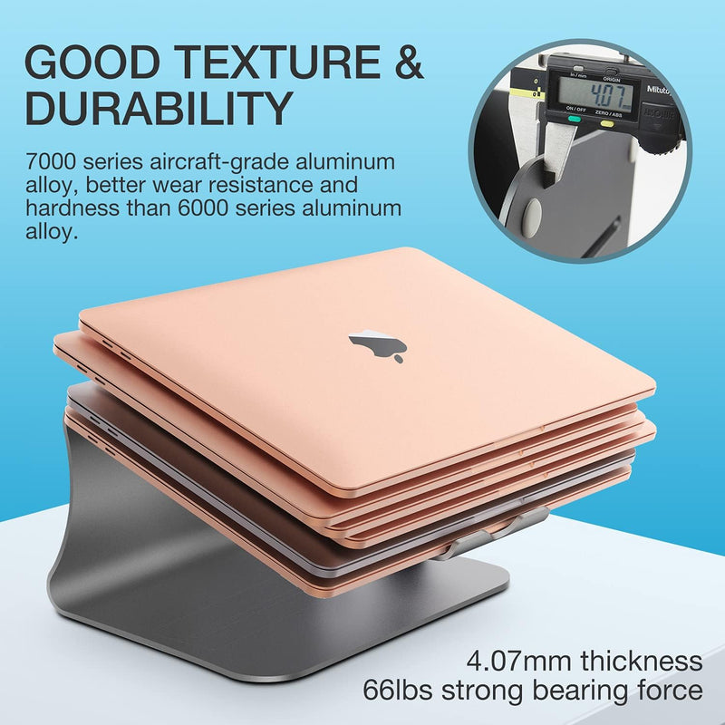 Bestand Aluminiumständer für Laptop und MacBook Desktop für Apple MacBook und alle Laptops Grau (pat