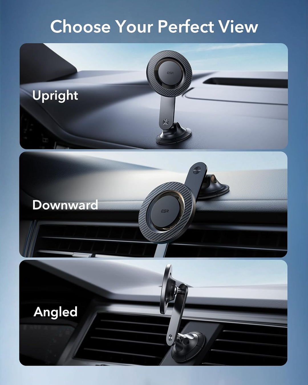 ESR Handyhalterung Auto für MagSafe Autohalterung, 360° Rotation, verbesserte Armaturenbrett Magnet