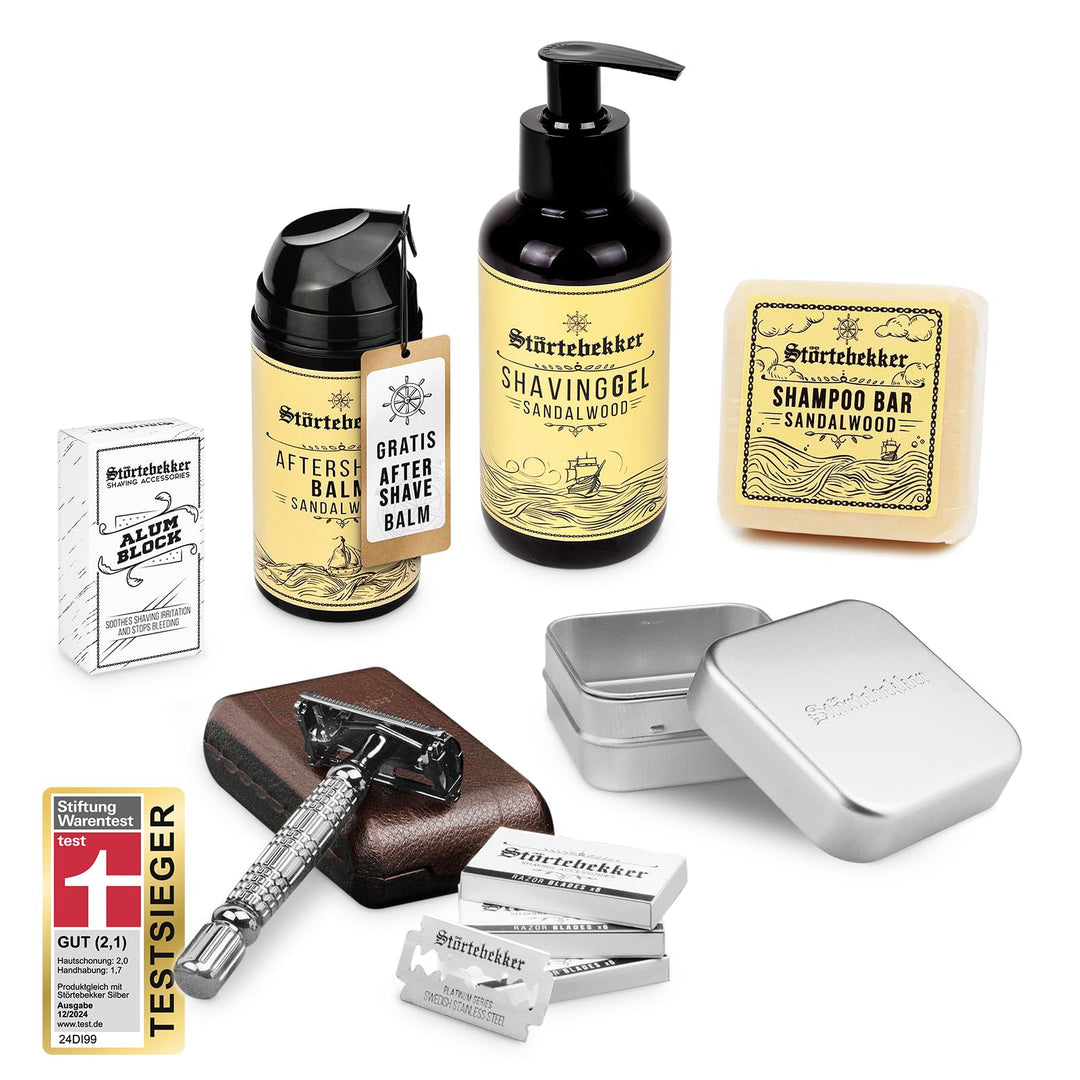 Störtebekker® Premium Shower & Shave Essential Set - Rasierset & Duschset für Herren - mit Rasierhob