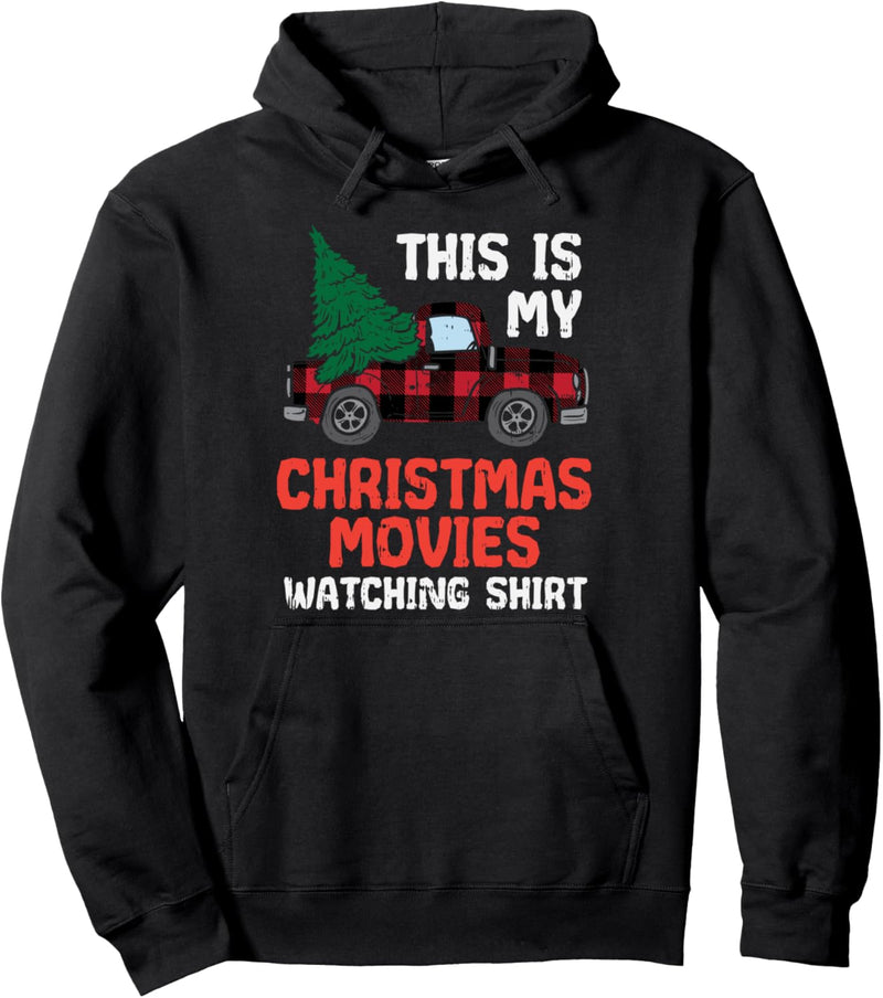 Red Plaid Truck My Christmas Movies Watching Shirt Xmas Gift Pullover Hoodie