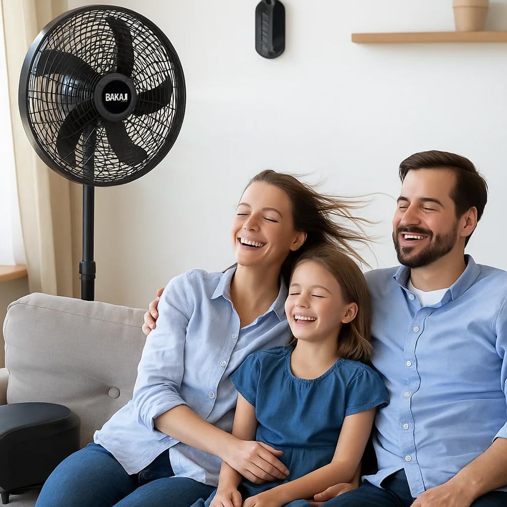 BAKAJI Ventilator 3-in-1, Tischventilator aus Stahl und Kunststoff, 3 einstellbare Geschwindigkeiten