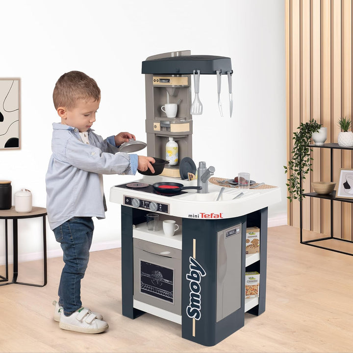 Smoby - Tefal Studio Küche – Spielküche für Kinder mit vielen Funktionen, Töpfen, Pfannen, Küchenbes