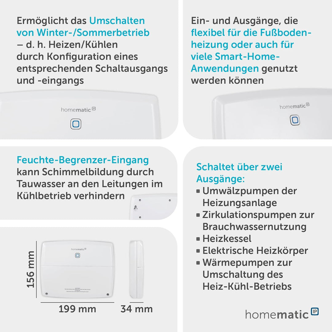 Homematic IP Multi IO Box für Fussbodenheizungscontroller von Homematic IP, 142988A0, Multi IO Box