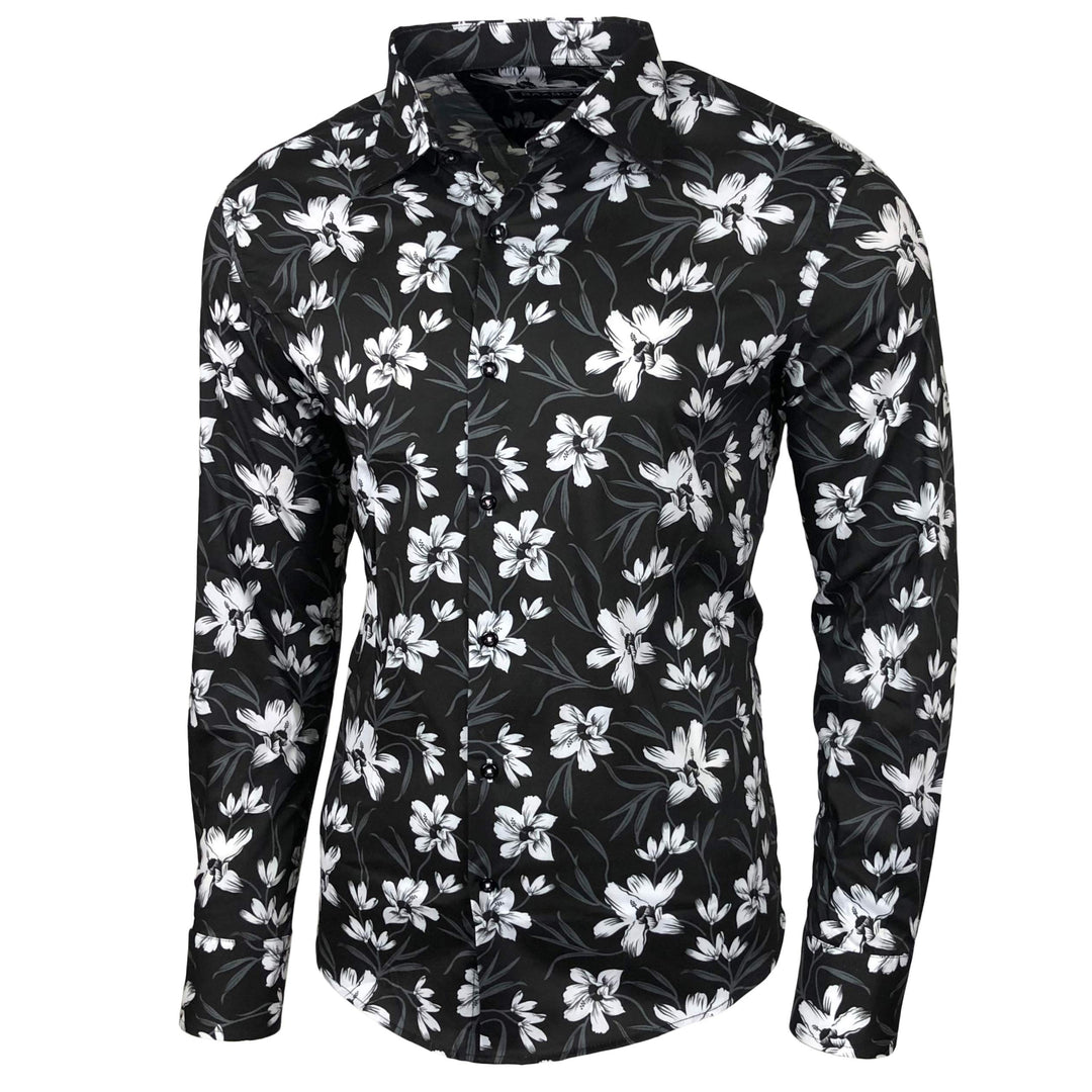 Blumen Hemden Herren Bunte Hemd Langarmhemd Muster Freizeitshemd Langarm Casual Mehrfarbig Shirt S S