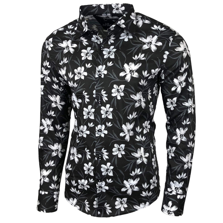 Blumen Hemden Herren Bunte Hemd Langarmhemd Muster Freizeitshemd Langarm Casual Mehrfarbig Shirt S S