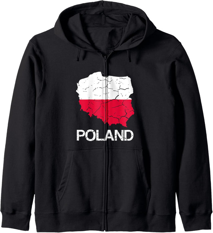 Umriss von Polen Polnische Flagge Polnisch Kapuzenjacke