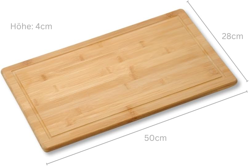 Kesper | Herdabdeckplatte, Material: FSC®-zertifizierter Bambus, Masse: 50 x 28 x 4.5 cm, Farbe: Bra