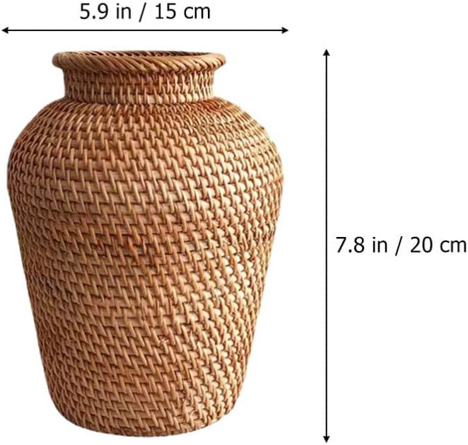 Cabilock Hausvase Weidenvase Geflochtene Vase Tischvase Getrocknete Rattan Vase Vase Vase Blumenarra