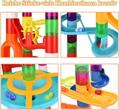 Murmelbahn kinderspiel - 135pcs Kugelbahn Marble Run Starke und Stabile Set mit Bahnelementen und Mu