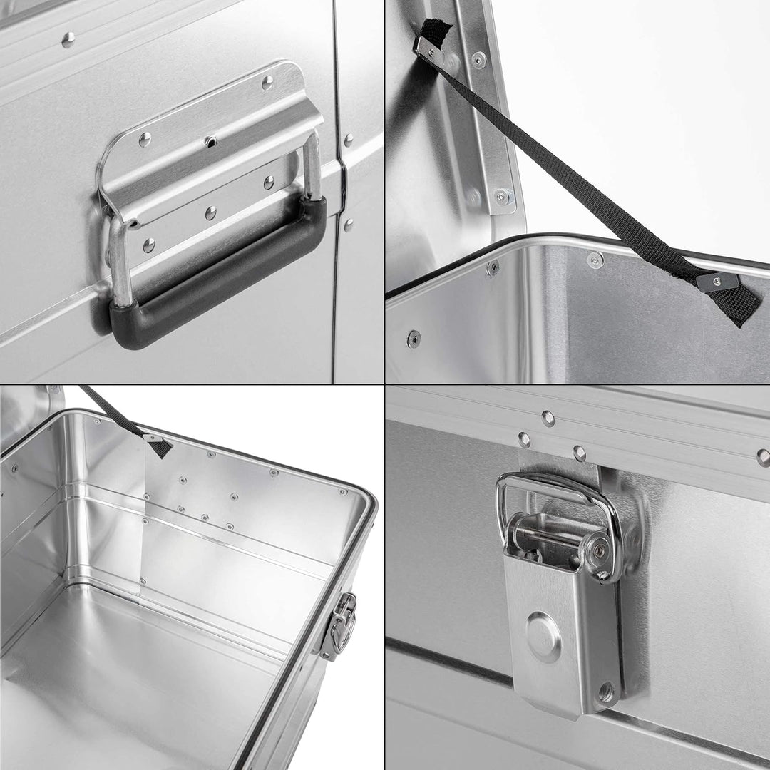 ONVAYA Alubox 3er Set stapelbar | Alukisten mit Deckel | Transportkiste | Aluminiumkiste | Aluminium