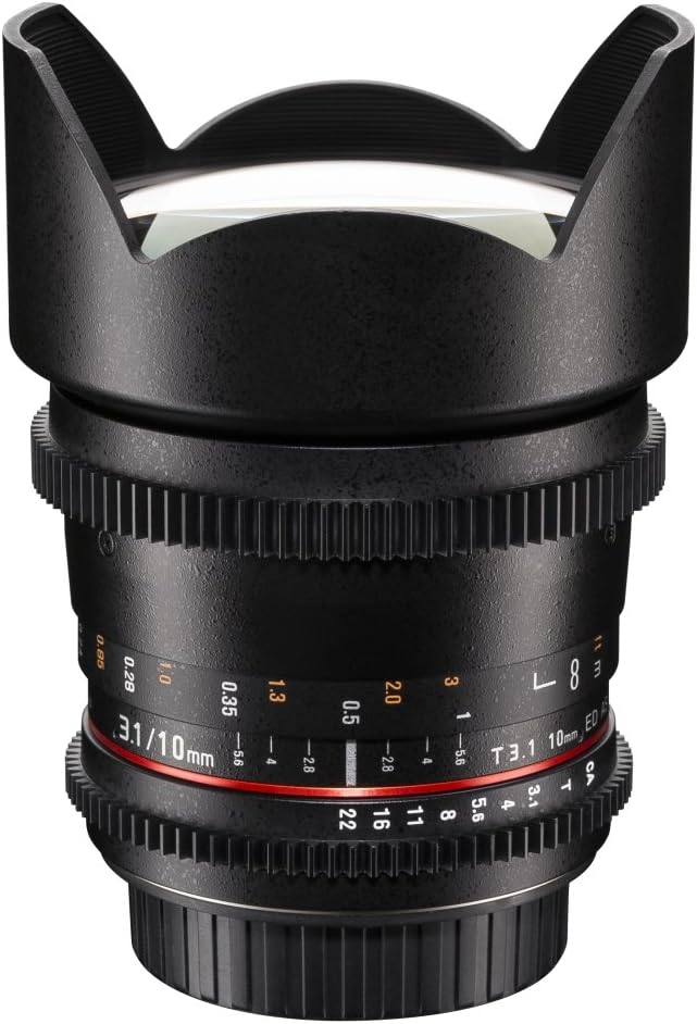 Walimex Pro 10mm 1:3,1 VCSC-Weitwinkelobjektiv für Canon EF-S Objektivbajonett schwarz (manueller Fo