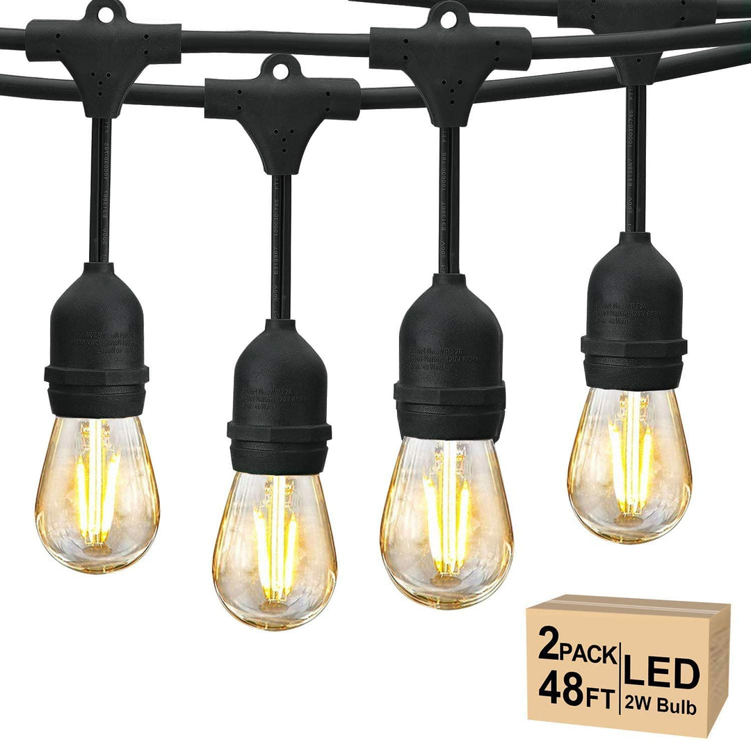 Svater LED Lichterkette Aussen,S14 30M lichterkette Glühbirnen Wasserdicht IP65 mit 30+2 E27 150lm 2