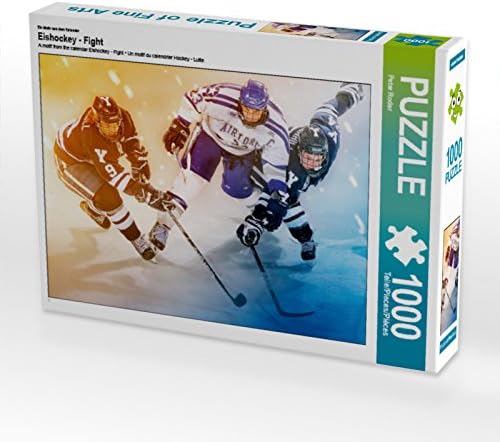 CALVENDO Puzzle Eishockey - Fight 1000 Teile Lege-Grösse 64 x 48 cm Foto-Puzzle Bild von Peter Roder